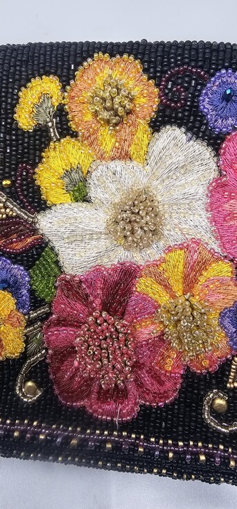 Mary Frances Wildflower Multicolor Beaded Handbag Shoulderbag Purse Flowers New - Picture 8 of 14